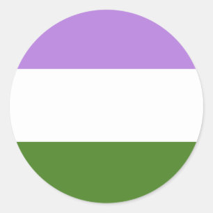 Klistermärkear för Genderqueer prideflagga Runt Klistermärke