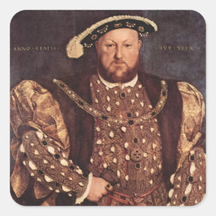 Klistermärkear för kung Henry VIII Fyrkantigt Klistermärke