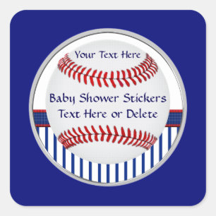 Klistermärkear för personligbaseballbaby shower fyrkantigt klistermärke