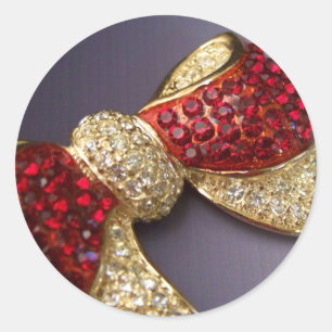 Klistermärkear för RubyRhinestonepilbåge Runt Klistermärke