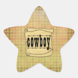 Klistermärkear för stjärna för Cowboy för Stjärnformat Klistermärke