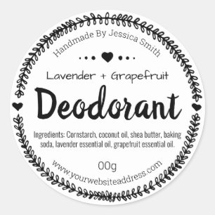 Klistermärkeetikett för hemlagad Deodorant Runt Klistermärke