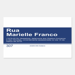 Klistermärkegatan undertecknar Marielle Franco Rektangulärt Klistermärke