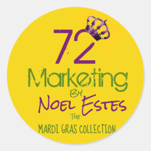 klistermärkeMardi Gras för logotyp 72marketing Runt Klistermärke