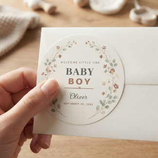 Klistermärken Babykalas Boho Blommig Rustik Landsb