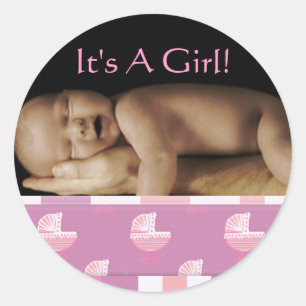 Klistermärken för babyflicka med ditt babys foto
