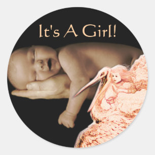 Klistermärken för babyflicka med ditt babys foto