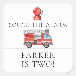 Klistermärken för brandbilstema födelsedagsfest