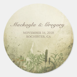 klistermärken för bröllop i den rustiska skogen