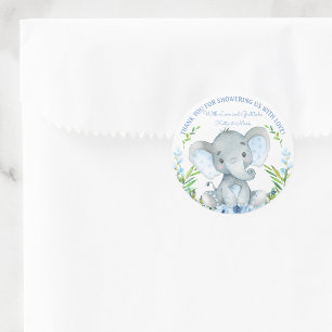 Klistermärken för pojke elefant baby shower