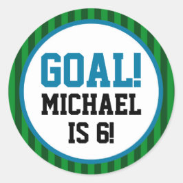 Klistermärken för pojkfödelsedagsfest med fotbolls