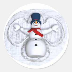 Klistermärken i snögubbe Snö Angel