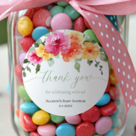 Klistermärken med ljusa orange rosa blommor peonie