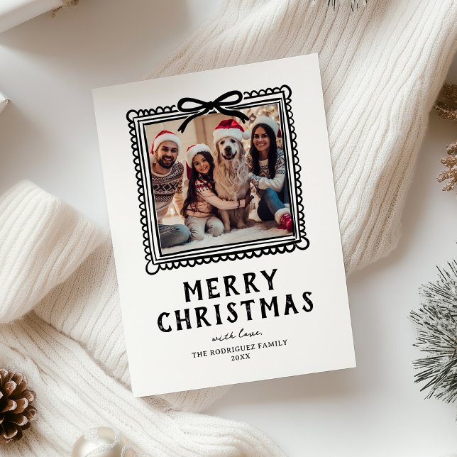 Klistermärkes fotoram jul julkort (Skapare uppladdad)