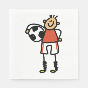 Klistermärkesfigur Fotboll Pojke Fotbollsspelare Pappersservett