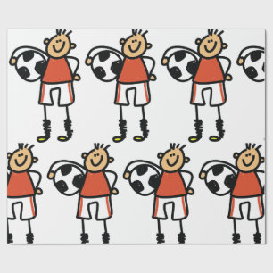 Klistermärkesfigur Fotboll Pojke Fotbollsspelare Presentpapper