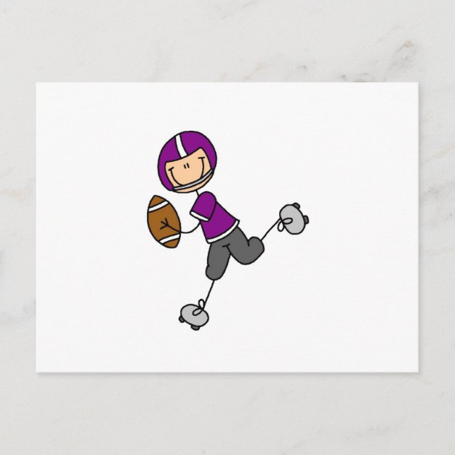 Klistermärkesfotboll Lila Vykort (Framsida)