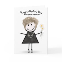 Klistermärksflicka till mors dag för styvmamma