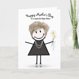 Klistermärksflicka till mors dag för styvmamma kort