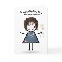 Klistermärksflicka till Mors dag för styvmamma