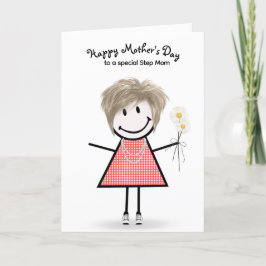 Klistfigur tjej Mors dag för styvmamma Kort