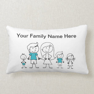 Klistickfigur Familj Kudde