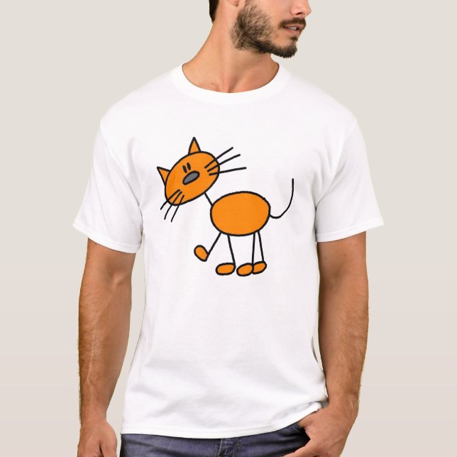 Klistickfigur Katt-tröjor och presenter T Shirt (Framsida)