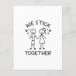 Klistickfigur Klistickfigur Par Valentines Day Kär Vykort