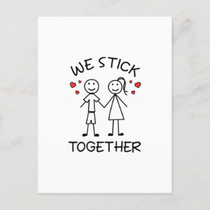 Klistickfigur Klistickfigur Par Valentines Day Kär Vykort