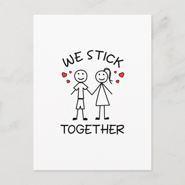 Klistickfigur Klistickfigur Par Valentines Day Kär Vykort (Framsida)
