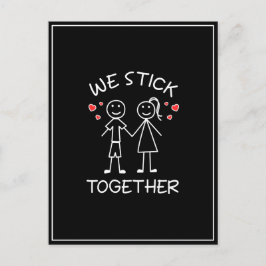 Klistickfigur Klistickfigur Par Valentines Day Kär Vykort