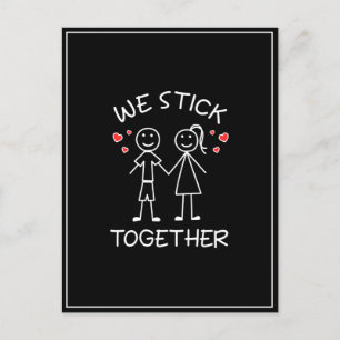 Klistickfigur Klistickfigur Par Valentines Day Kär Vykort