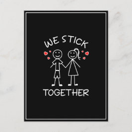 Klistickfigur Klistickfigur Par Valentines Day Kär Vykort