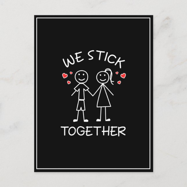Klistickfigur Klistickfigur Par Valentines Day Kär Vykort (Framsida)