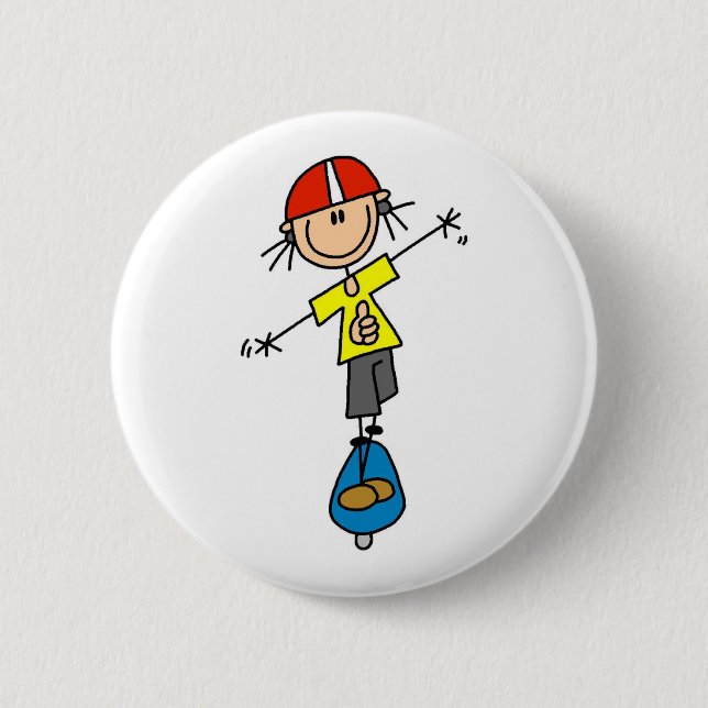 Klistickfigur Skateboardåkare Knapp (Framsida)