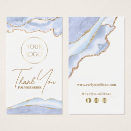 Klistra blå agate paket infogning visitkort