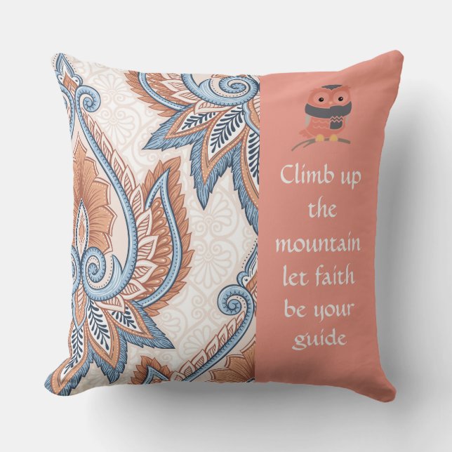 Klistra in berget Paisley Peach/Blue Pillow Kudde (Framsida)