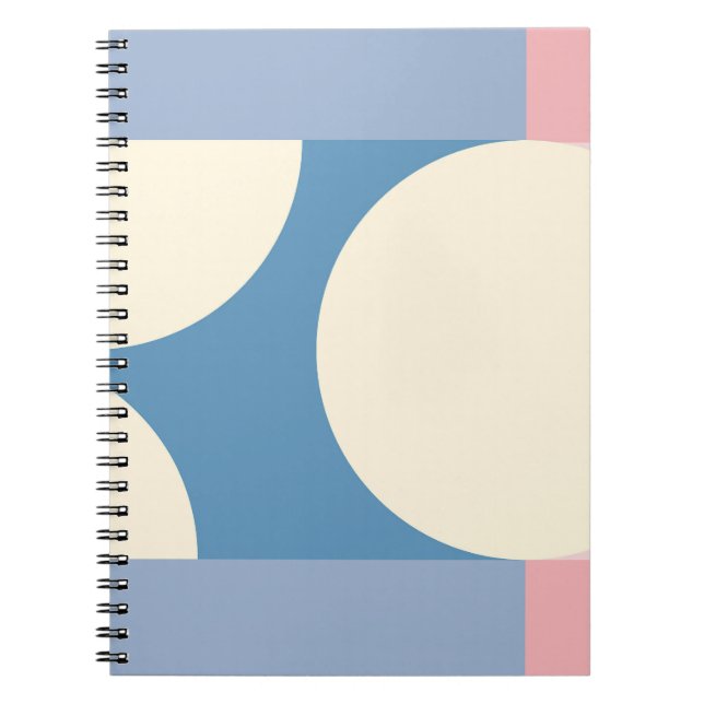 Klistra in blå geometrisk cirkel anteckningsbok (Framsidan)