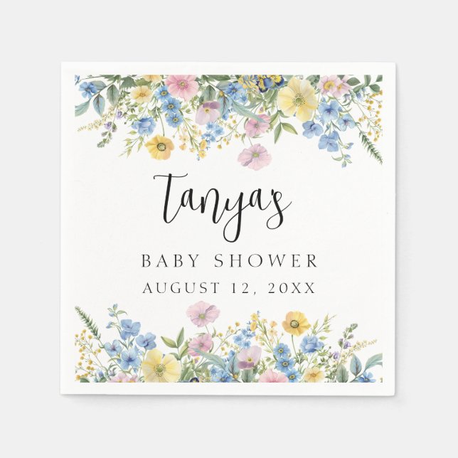 Klistra in Blommigt Baby i Pappersservett BLOMSHUL (Framsidan)