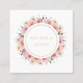 Klistra in Blommigt: Cirkeln Elegant designern Fyrkantigt Visitkort