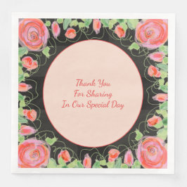 Klistra in Blommigt med svart Pappersservett