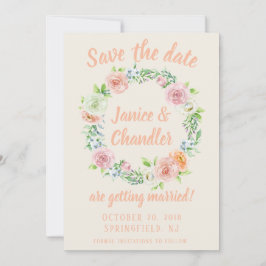 Klistra in Blommigt Utandning Spara datum Inbjudningar