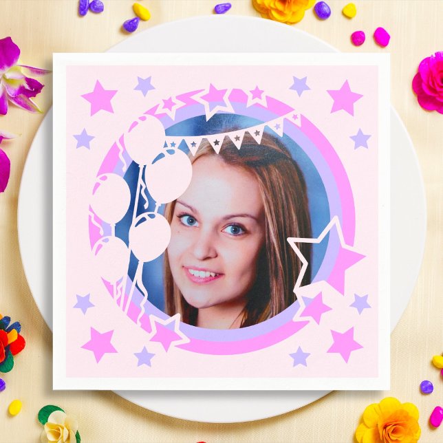 Klistra in Färg Födelsedagsfest - ramfoto Pappert Pappersservett (Skapare uppladdad)