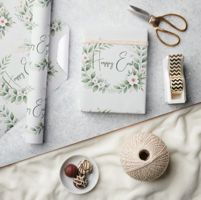 Klistra in figursättning Papper med Grönt- och Blo Presentpapper (Hantverk)