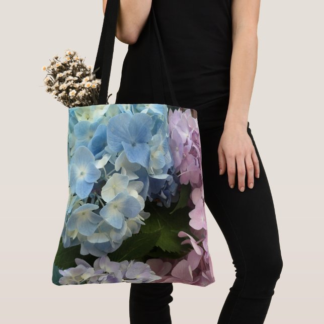 Klistra in Hydrangeas Large Tote Bag Tygkasse (Närbild)