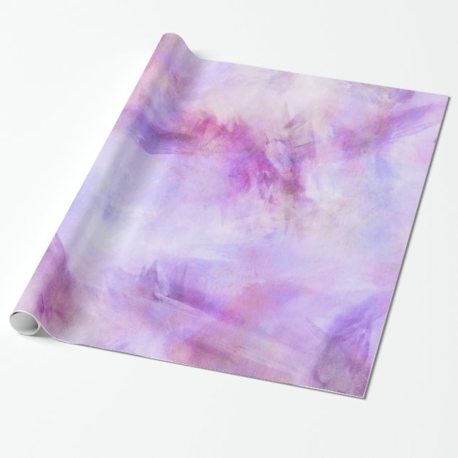 Klistra in Lila Rosa vattenfärg Bakgrund Presentpapper (Utrullad)