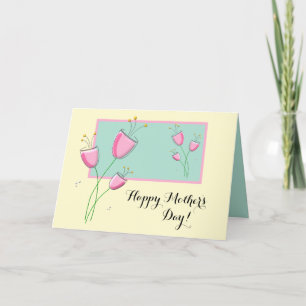 Klistra in Mors dag-kort för blommigt med text Helgkort