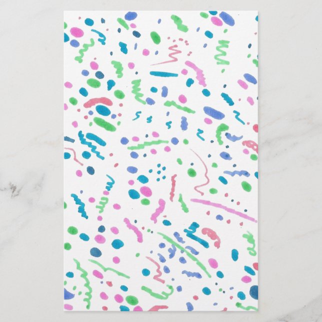 Klistra in platterkonfetti utskrift brevpapper (Framsida)