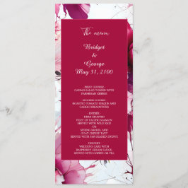 Klistra in rosa blommigt abstrakt ro bröllop program