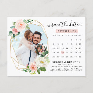 Klistra in Rosa Fotokalender Spara datum Vykort